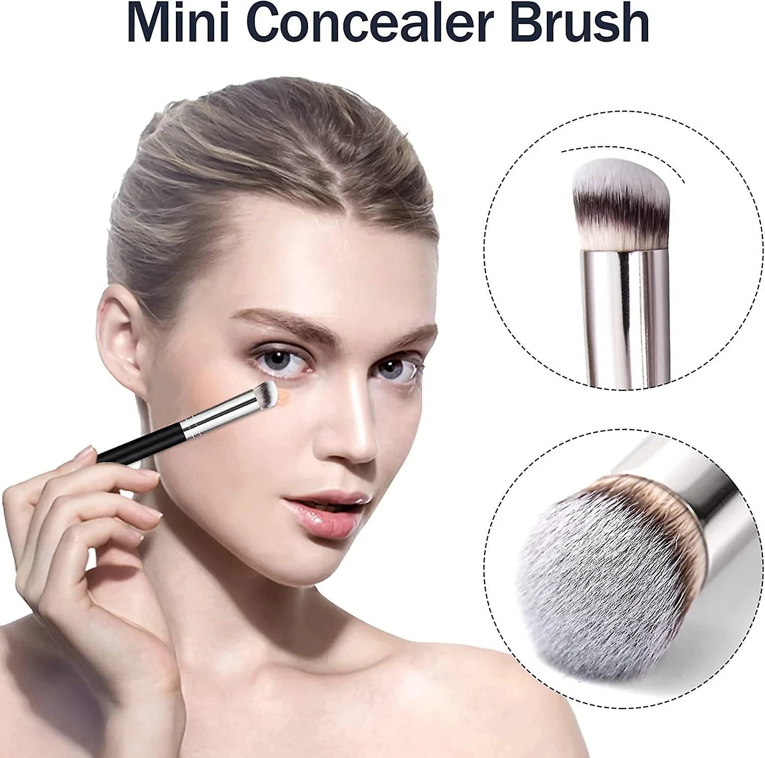 Foundation Concealer Brush, Premium Contour Blusher Brushes, Flawless Under Eye Dense Face Makeup Brush For Blending