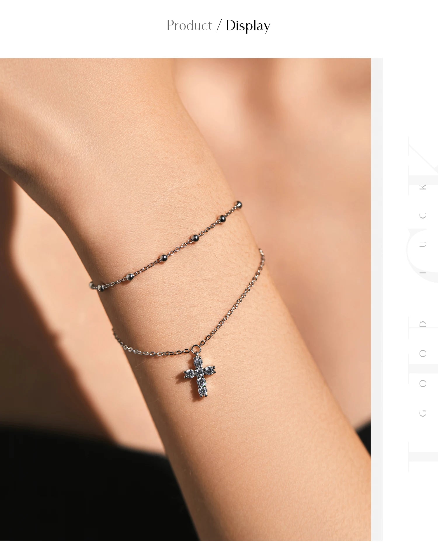 MODIAN Exquisite Cross CZ Bracelet 925 Sterling Silver Stackable Double Layer Link Chain Beads Bracelets For Women Fine Jewelry