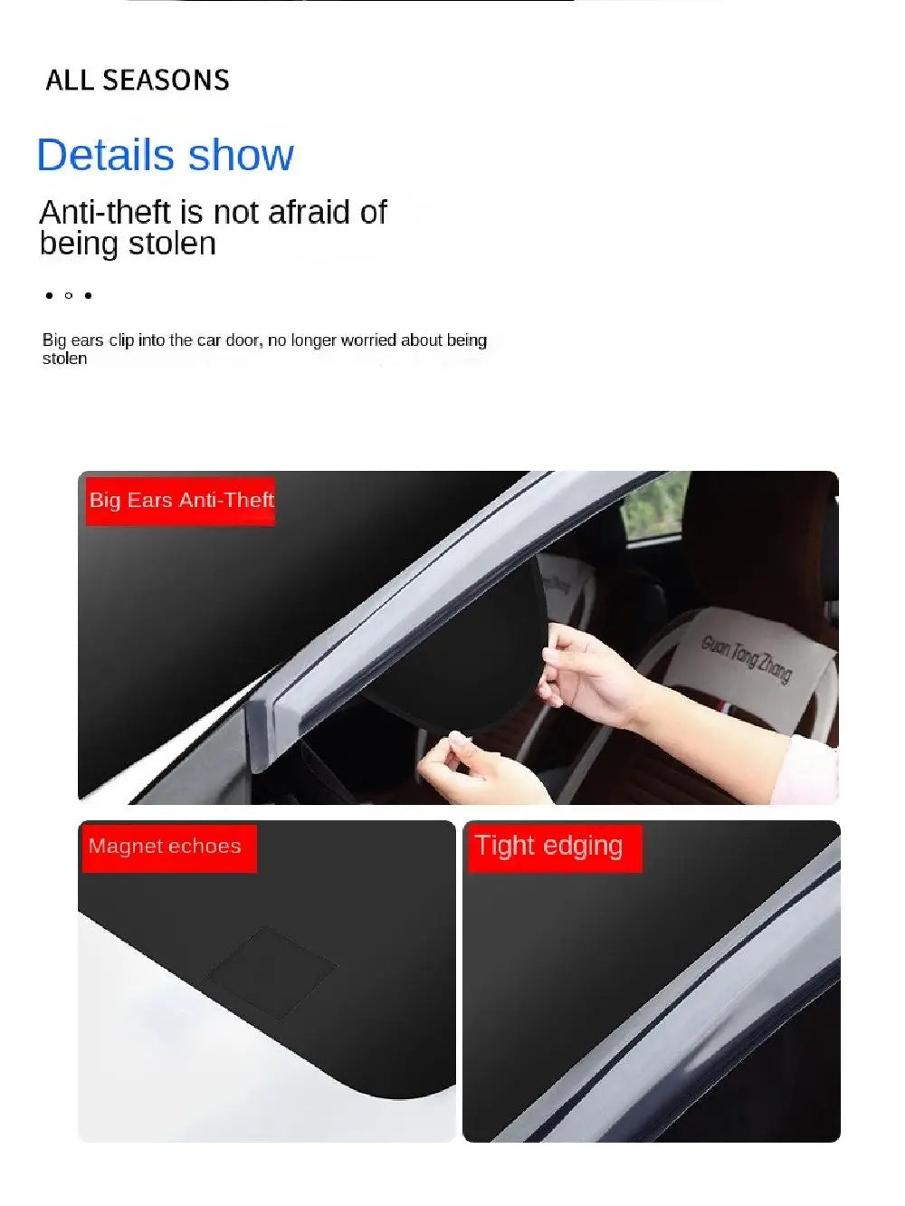 4 Seasons - Car Magnetic Snow Shield Winter Front Windshield Cover Anti-frost Sun Protection Half Car Cover Insulated sunshade