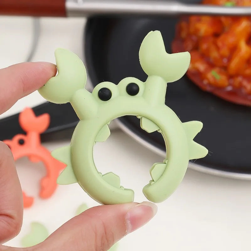 6/1PCS Small Crab Spatula Holder Anti Scalding Overflow Silicone Pot Clip Spoon Holder Clip Universal Shovel Rack Kitchen Gadget