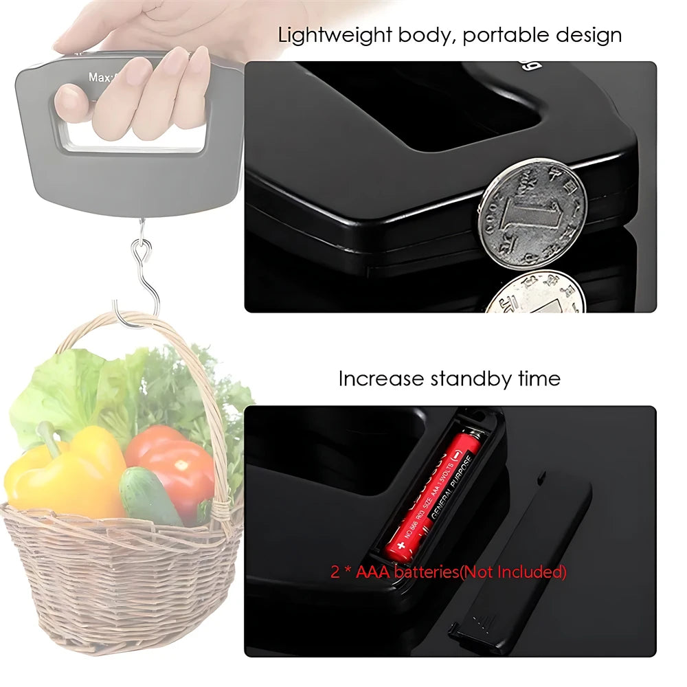 50kg/10g Digital Luggage Scale Electronic Portable Suitcase Travel Weighs with Backlight Electronic Travel Hanging Scales