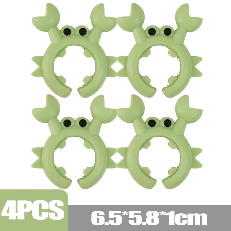 6/1PCS Small Crab Spatula Holder Anti Scalding Overflow Silicone Pot Clip Spoon Holder Clip Universal Shovel Rack Kitchen Gadget