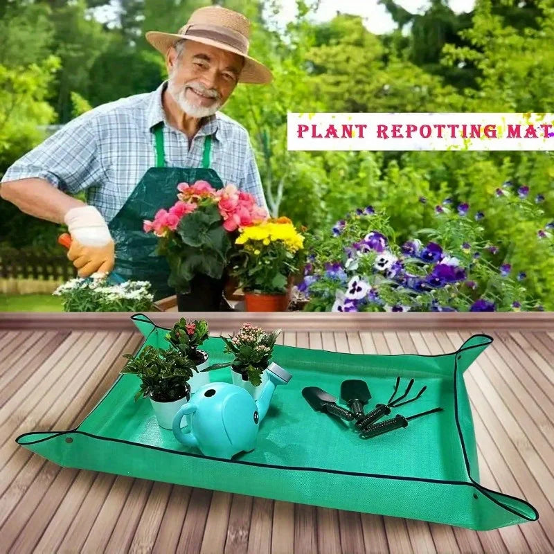 50/66/75/100cm Gardening Mat PE Transplanting Waterproof Square Plants Potting Tray Washable Thicken Foldable Garden Accessories