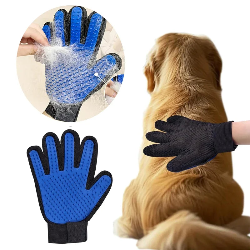 1/2PCS Gentle Pet Deshedding Glove 2-in-1 Bath Brush Massager Soft Silicone Tips for Dogs And Cats During Grooming Washing