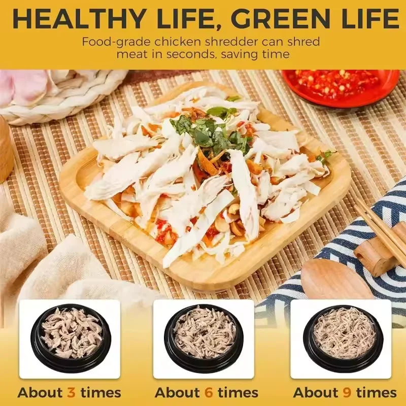 Chicken Shredder with Transparent Cover Hand Shred Machine Torn Chicken Anti-Slip Base for Chopping Chicken, Beef, Vegetables