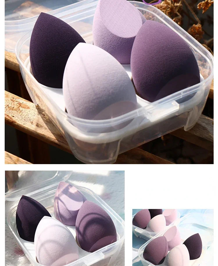 4pcs Makeup Sponge Cosmetic Puff Dry and Wet Combined Cosmetic Egg Women Foundation Powder Puff Bevel Cut Makeup Sponges
