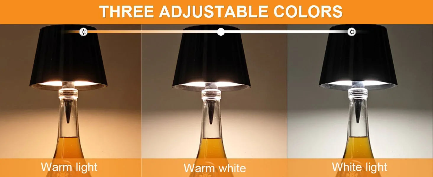 Wireless Table Lamp For Wine Bottles LED Bottle Light For Outdoor Use Touch Control Ideal For Restaurants Bars Festival Party