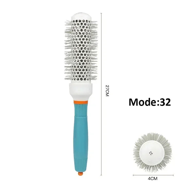 Professional Salon Hair Styling Brush Round Barrel Curly Hair Comb Hairdressing Comb Wet and Dry Dual Use Hairbrush Roller Tools