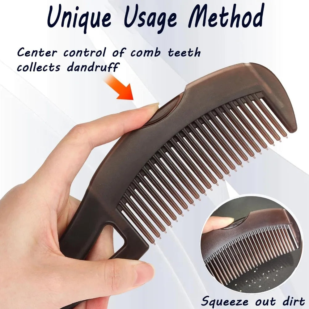 1/3Pc Dandruff Comb Hollow Tooth Button Combs Detoxing Energy Massage Scalp Psoriasis Combs Lice Comb Multifunctional Hair Brush