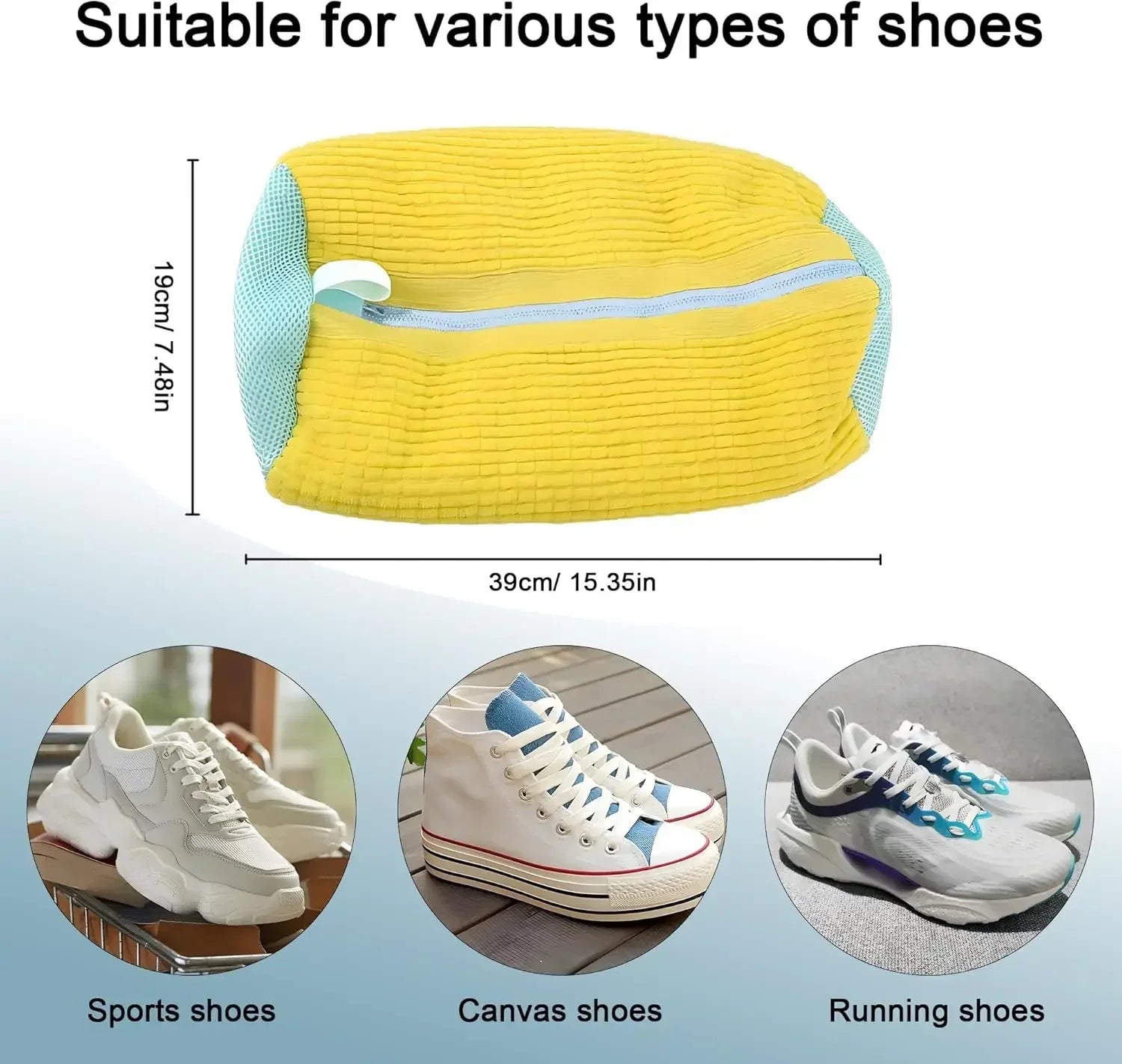 Washable Shoe Washing & Drying Bag with Soft Fiber - Durable Polyester Laundry Protector for Shoes laundry organizer