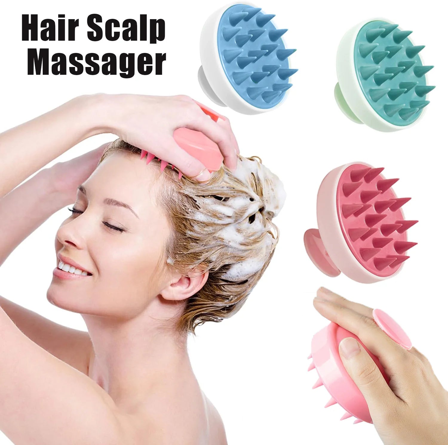New Silicone Shampoo Brush Head Scalp Massage Comb Cleaning Hair Comb Body Massage Brush Bath Shower Brush Salon Hairdressing