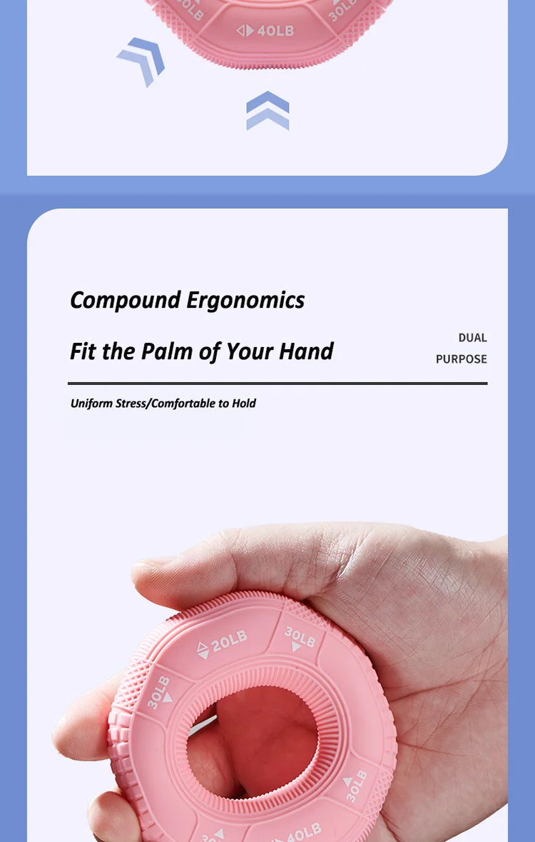 Silicone Adjustable 20-90LB Hand Grip Arm Strength Exercise Gripping Ring Fitness Gym Finger Forearm Trainer Carpal Expander