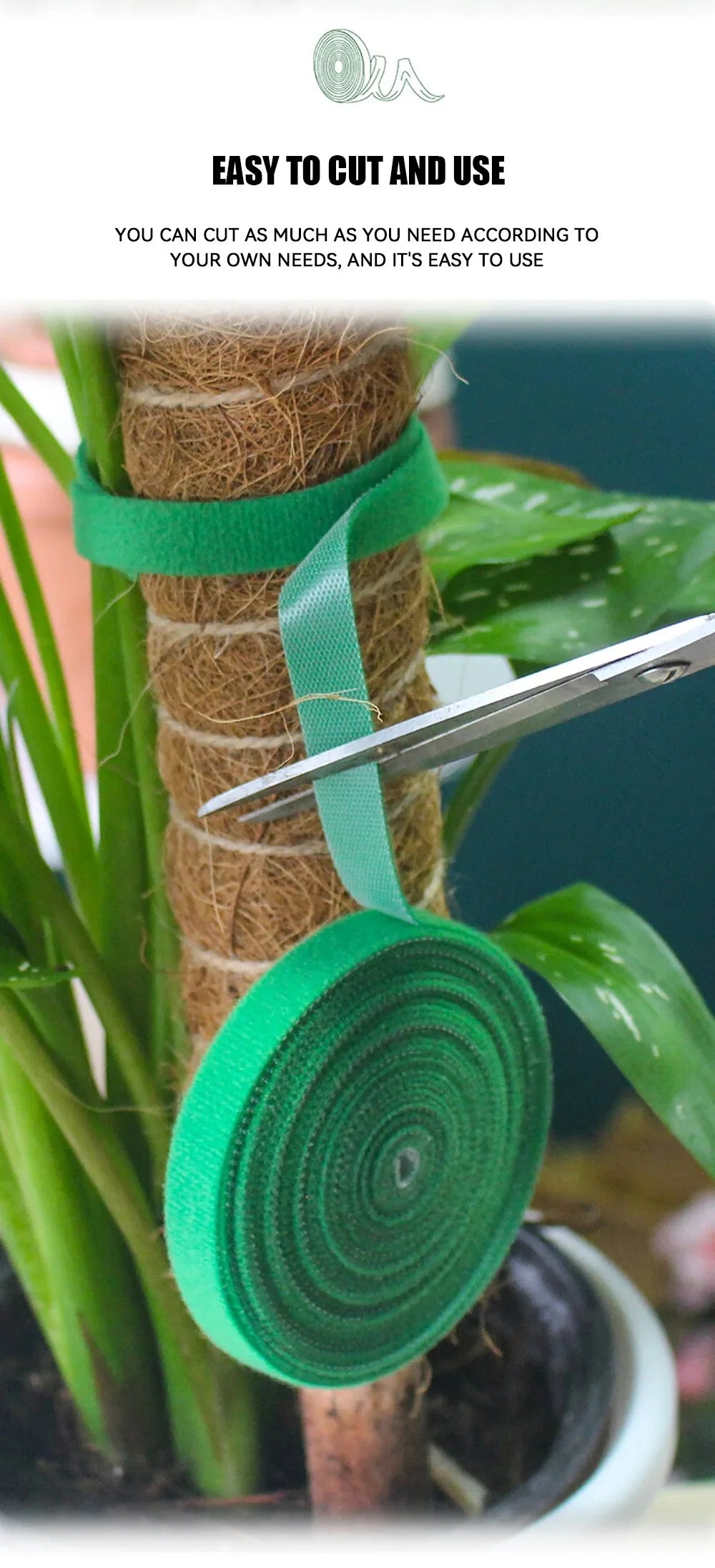 Tutors for Plants Self-adhesive Plant Nylon Cable Tying Climbing Plant Support Green Fastener Tape Reusable Care Garden Supplies