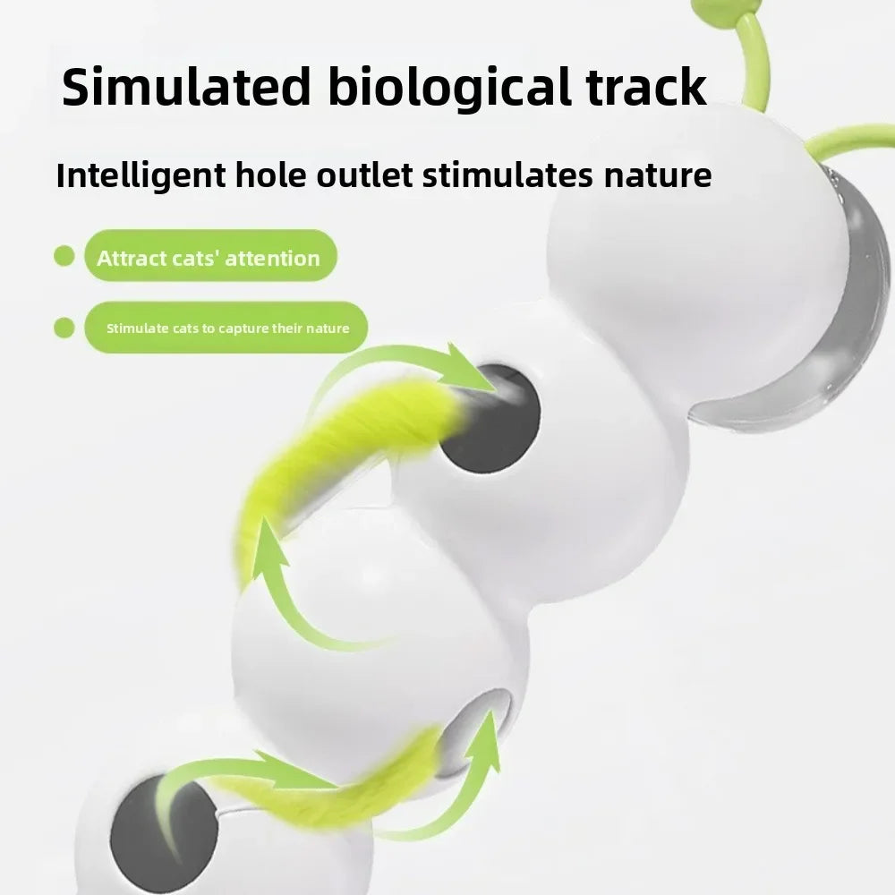 Creatives Durable Scratch Resistant Cat Teasing Stick Intelligent Sensing Interactive Cats Toy Usb Rechargeable Caterpillars Toy