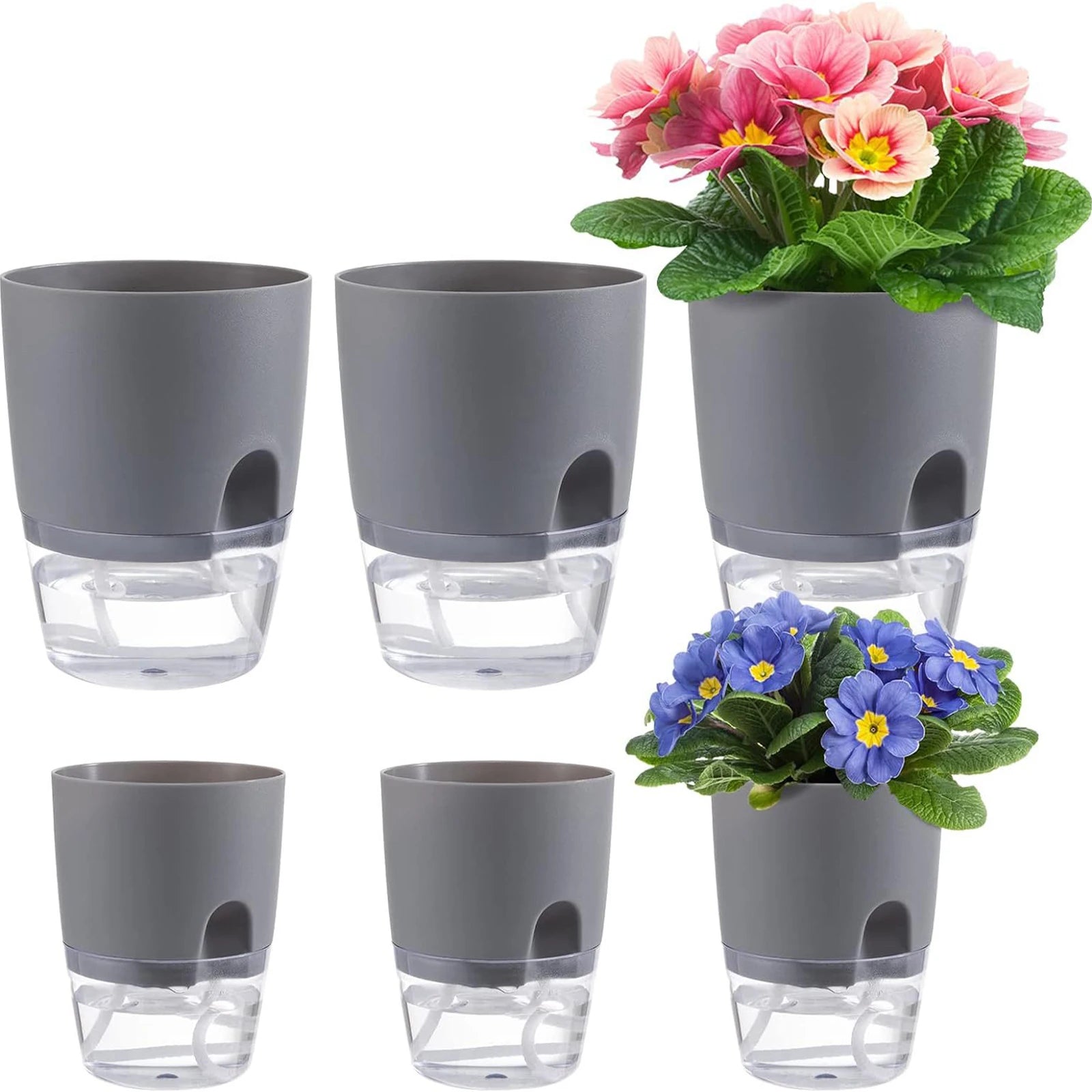 8.2/10.5/15.3/23.5cm Hydroponic Pot Self Watering Flower Pot Liquid Farming Soilless Cultivation Planter Cotton Rope Watering