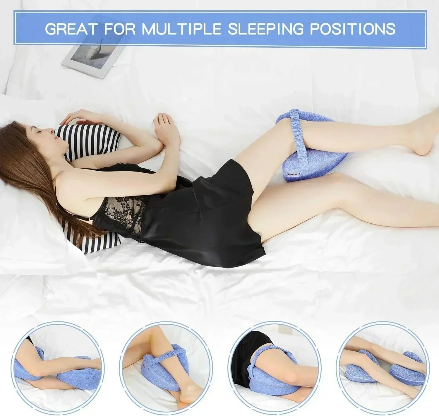 Memory Cotton Leg Pillow Hollow Heart Pregnancy Side Sleeper Sciatica Orthopedic Sciatica Back Hip Relief Pillow For Bed, Sofa