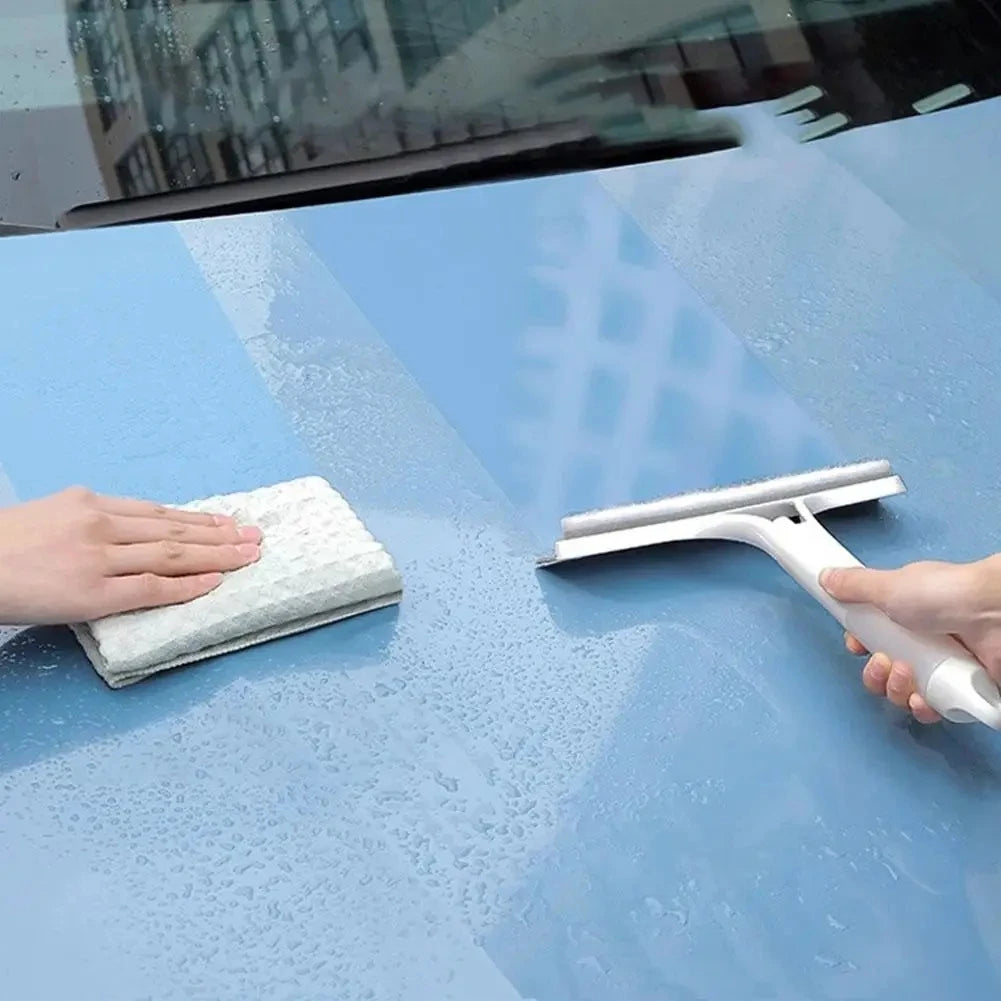 Household Multifunctional Glass Wiper With Watering Can Glass Cleaning Tool 3-In-1 Mirrors Glass Scraper Motorcar Window Scraper