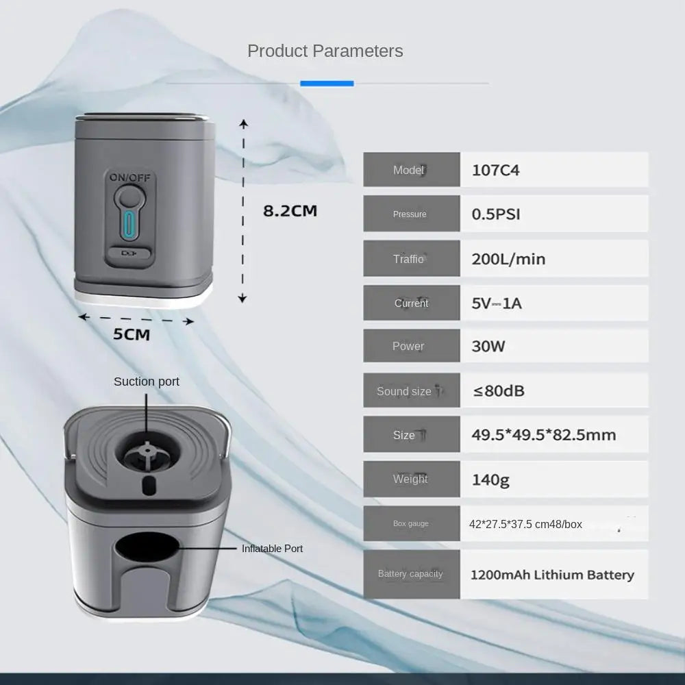 3 in 1 Electric Air Pump Wireless Multiple Function Deflator Pumps Portable Long-lasting Life Wireless Inflation Pump Backpack