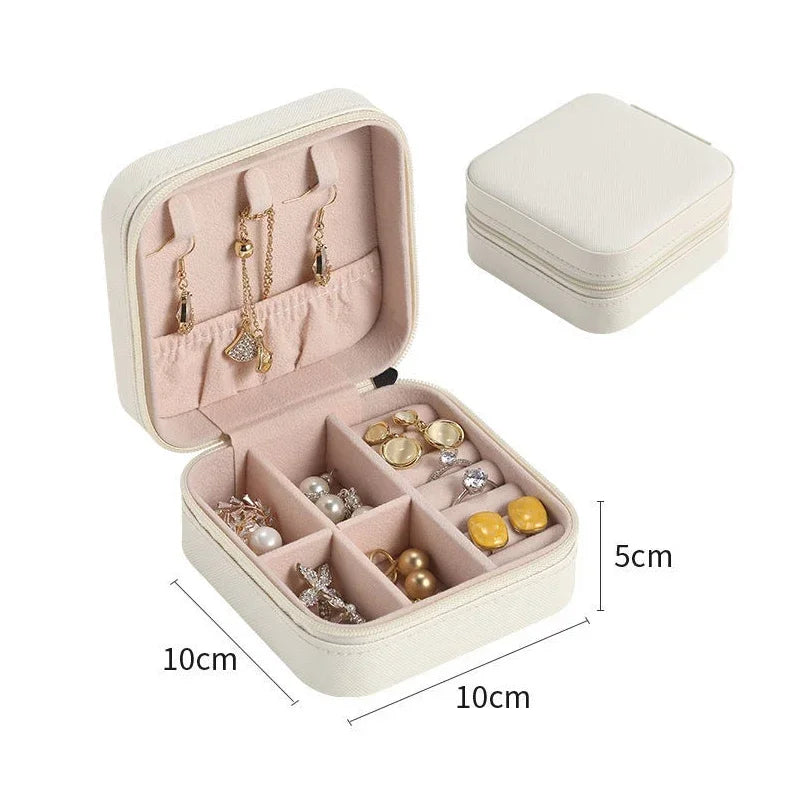 Jewelry Organizer Display Travel Jewelry Case Boxes Portable Jewelry Box Leather Storage Case
