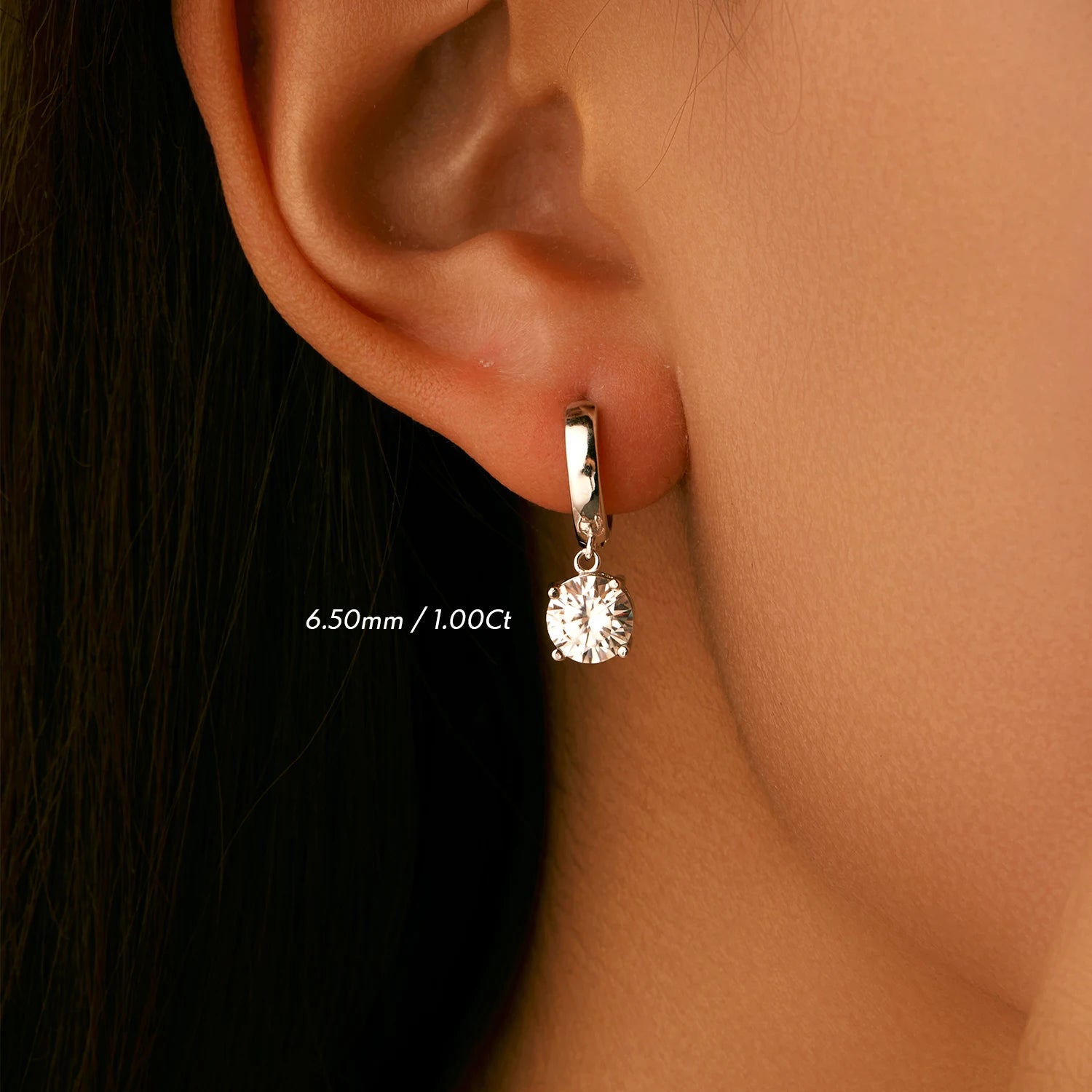 MODIAN D Color Moissanite Hoop Earrings Lab Created Diamond For Women 925 Sterling Silver Wedding Fine Jewelry Gift