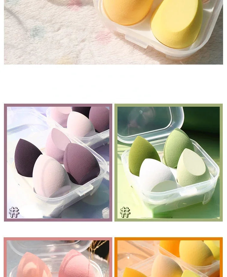 4pcs Makeup Sponge Cosmetic Puff Dry and Wet Combined Cosmetic Egg Women Foundation Powder Puff Bevel Cut Makeup Sponges