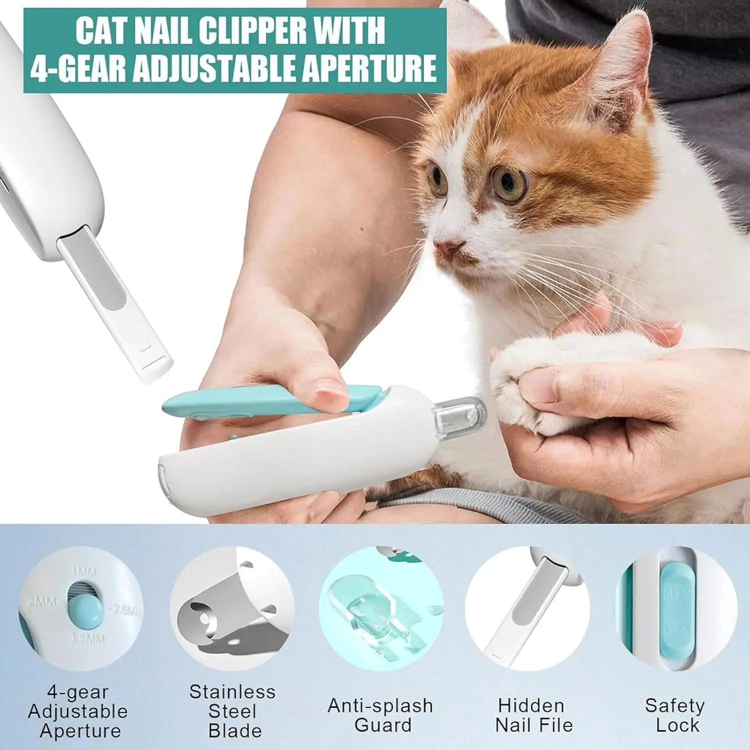 Professional Cat And Dog Nail Clippers Safe Comfortable Pet Nail Trimmer with Adjustable Hole Pet Hair Clippers Pet Care Trim