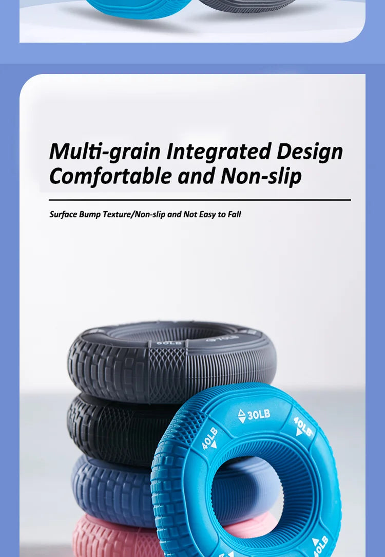 Silicone Adjustable 20-90LB Hand Grip Arm Strength Exercise Gripping Ring Fitness Gym Finger Forearm Trainer Carpal Expander