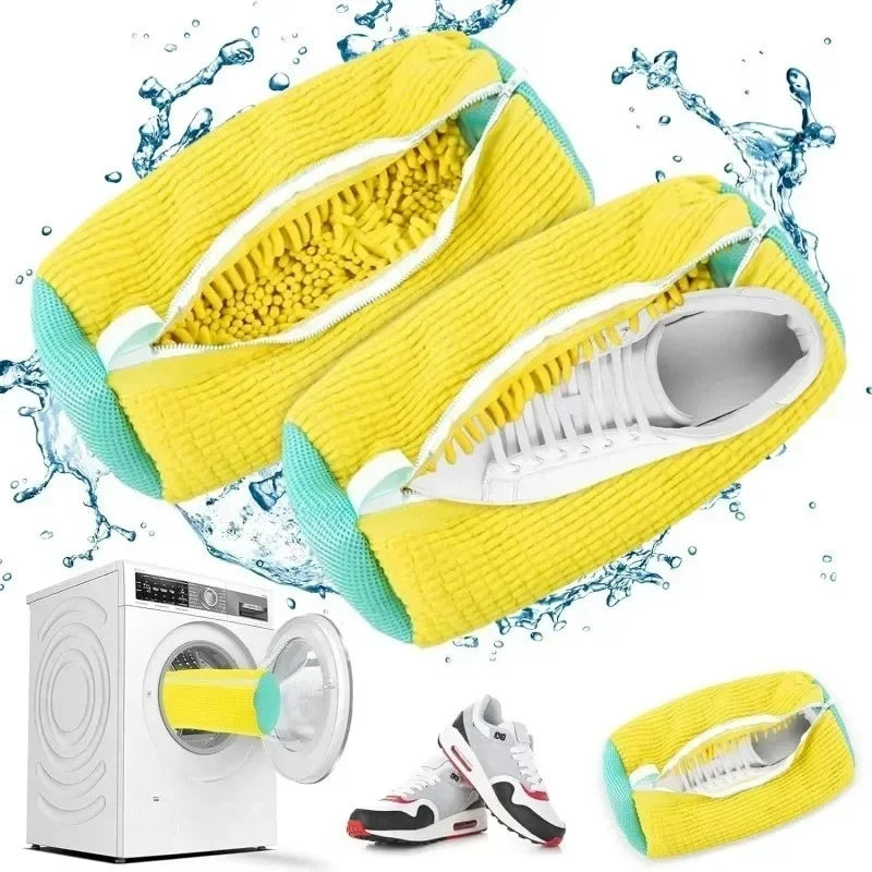 Washable Shoe Washing & Drying Bag with Soft Fiber - Durable Polyester Laundry Protector for Shoes laundry organizer