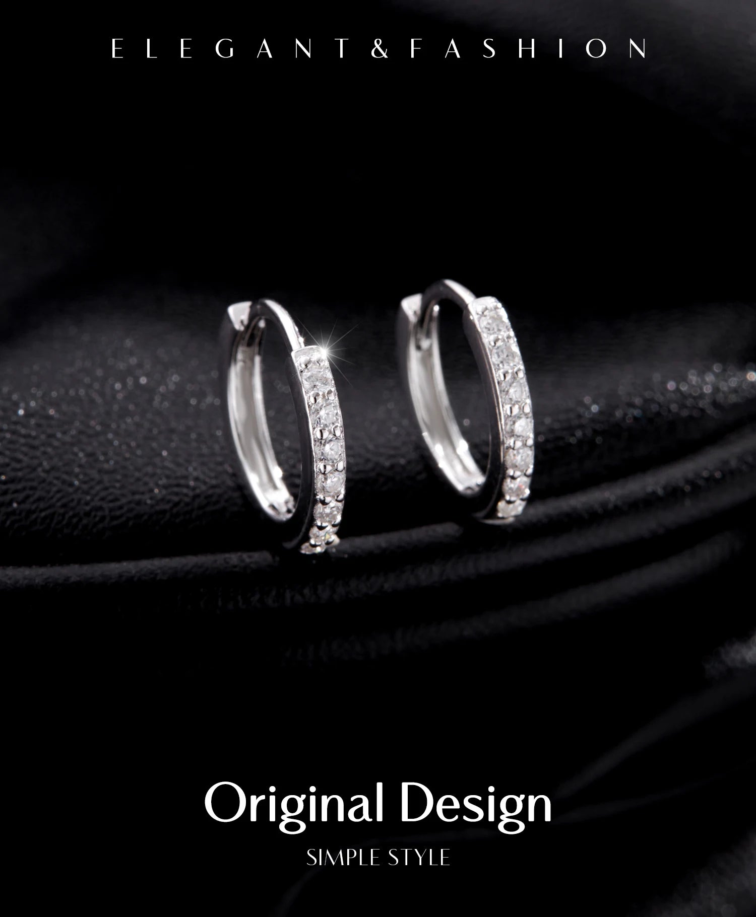 MODIAN D Color Sparkling Moissanite Earrings 925 Sterling Silver Classic Shining Circle Hoop Earrings For Women Fine Jewelry