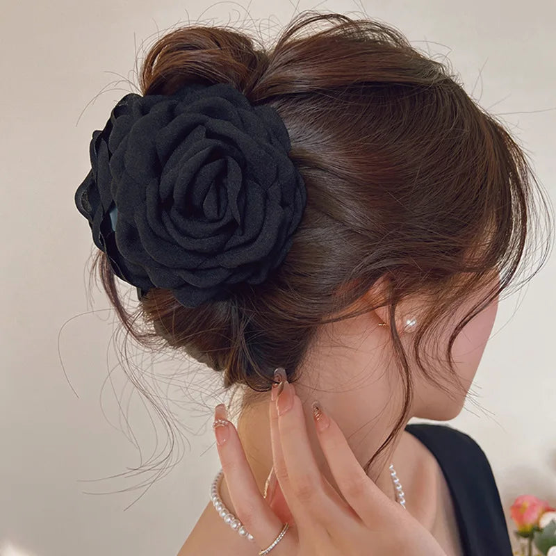 Fabric Rose Flower Hair Claw Clips For Women Girls Hair Clip Barrette Hairpins Hair Clamps Headwear Hair Accessories Gift