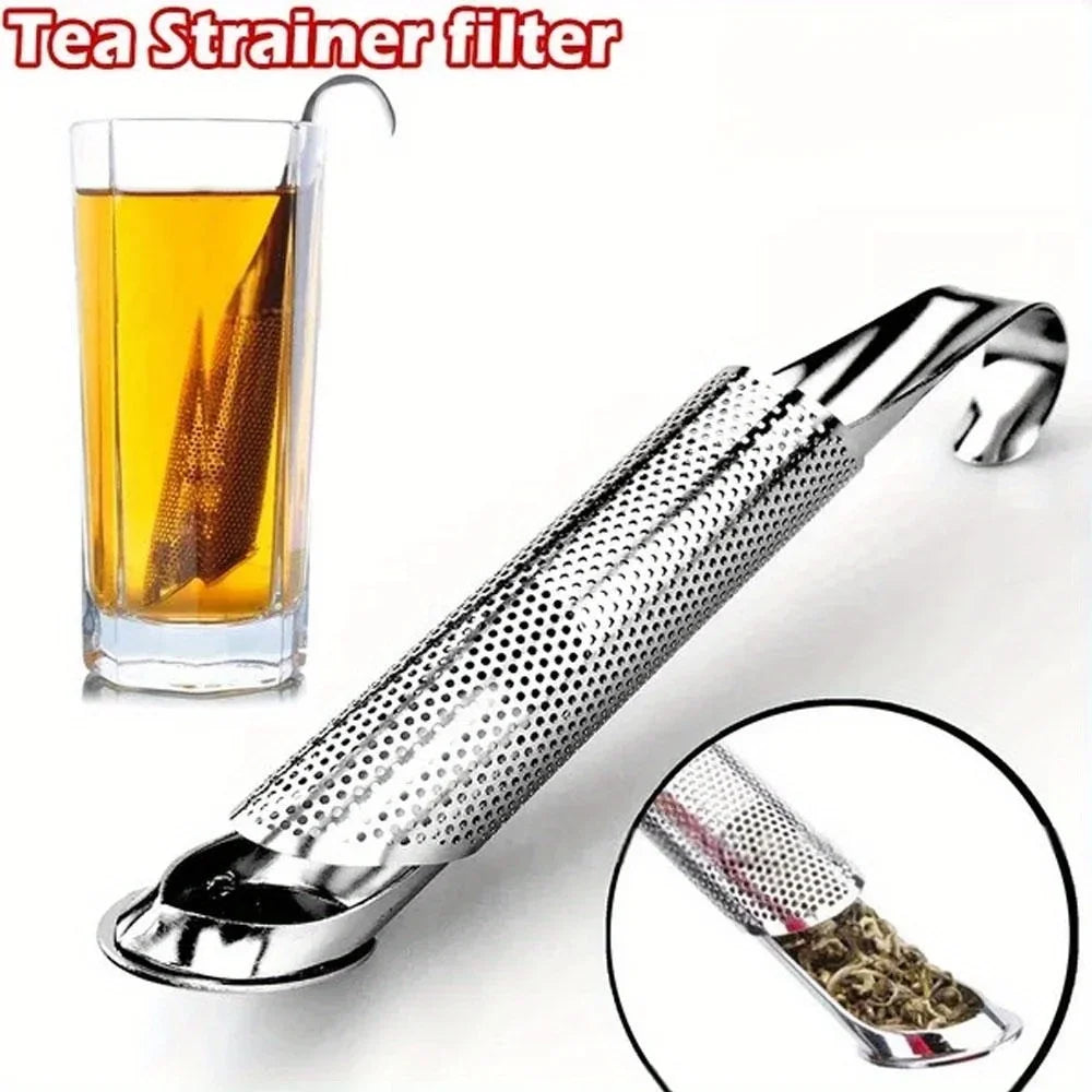New Stainless Steel Tea Infuser Creative Pipe Shape Metal Tea Strainer Hanging Filter For Mug Teapot