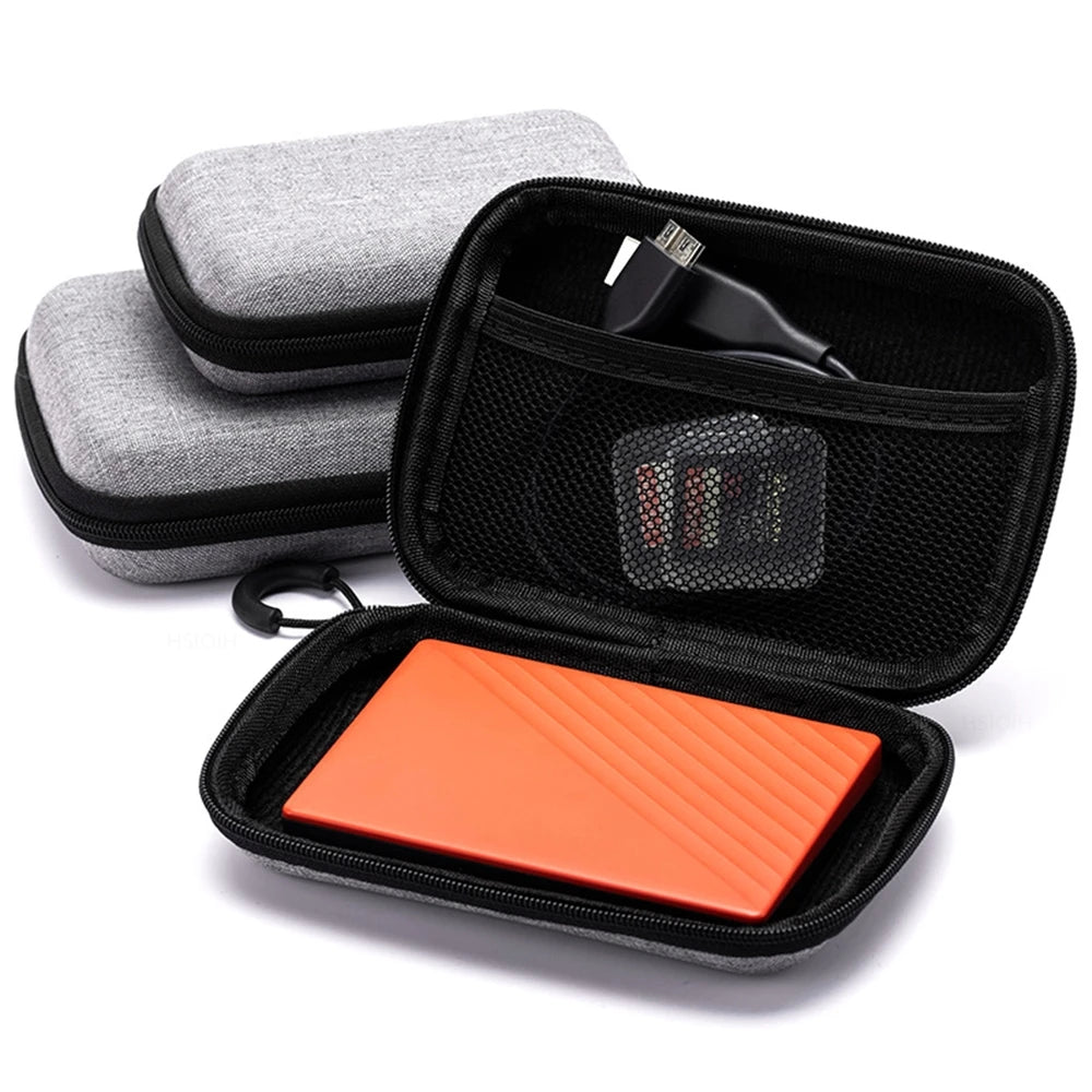 Portable Data Cable Organizer Bag Small EVA Oval Earphone Storage Bags Hard Shell Waterproof Cases Charger U Disk Zipper Pouch