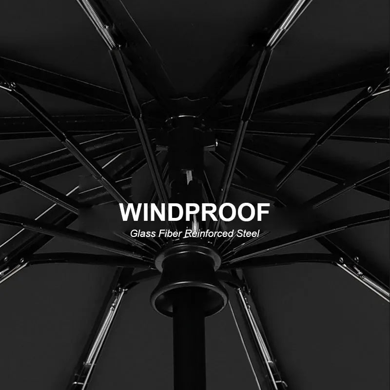 Large 24 Bone Solid Color Automatic Umbrella Light Collapsible Large Format Outdoor Sunshade UV Protection Automatic Umbrella