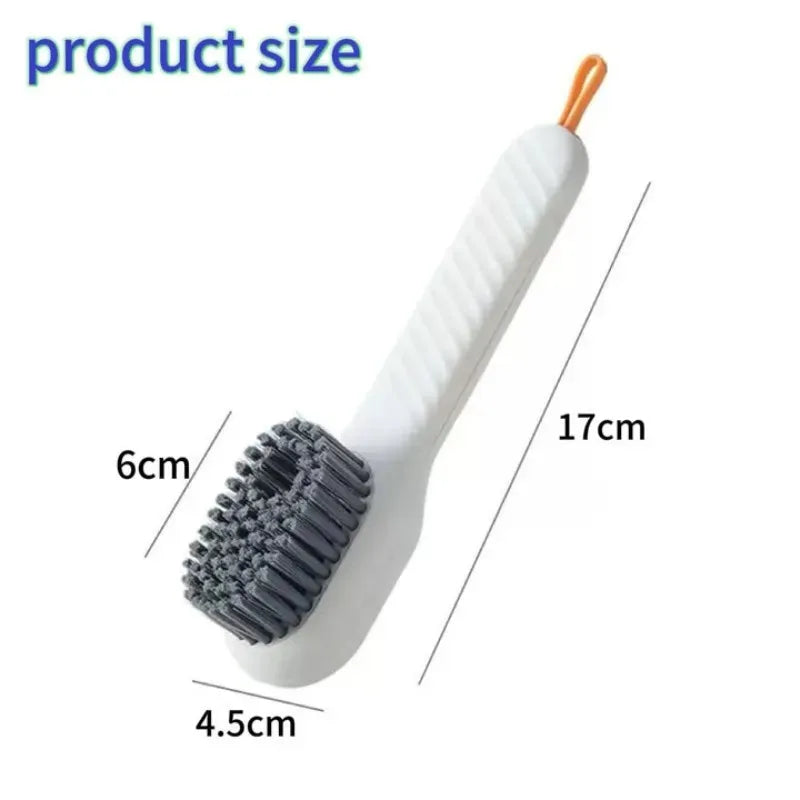 Multifunction Cleaning Shoe Brush Soft Automatic Liquid Shoe Brush Long Handle Clothes Soap Brush with Hook Clean Tool