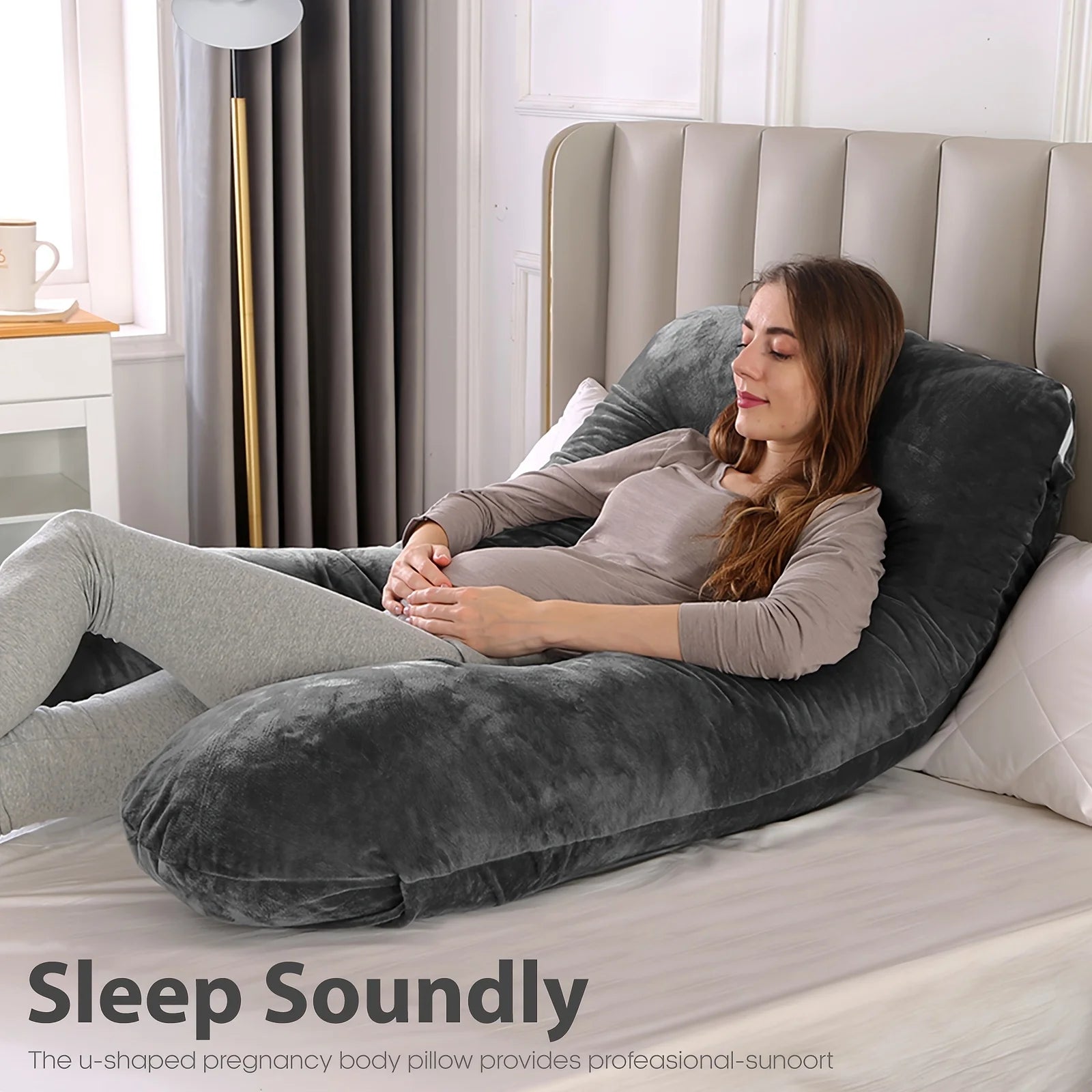 New U-Shaped Extra Large Pregnancy & Adult Luxury Full-Body Maternity Sleep Pillow, Ideal for Side Sleepers
