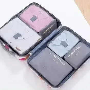 Travel Storage 6 Pcs/Set Pink/Blue/Grey Bag Large Capacity Waterproof Luggage Clothing Underwear Storage Bag Bag With Zipper