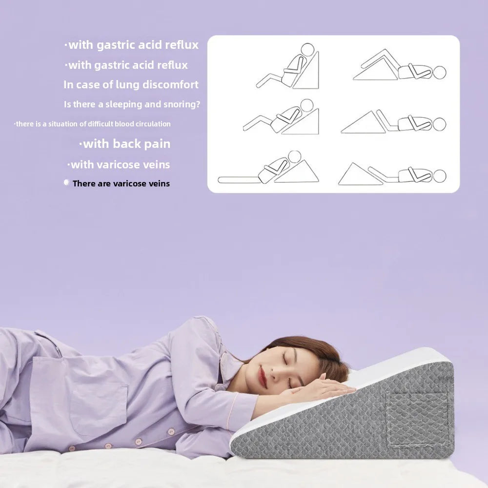 Memory Foam Core Leg Pillow Washable Removable Cover Triangle Support Pillow Breathable Side Sleeping