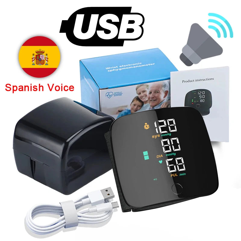 New Touch LED Rechargeable Blood Pressure Wrist Monitor