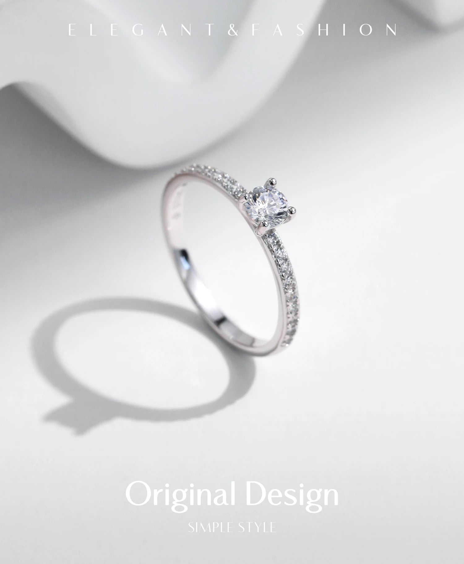 MODIAN D Color Moissanite Ring Delicate Square 925 Sterling Silver Lab Diamond Ring For Women Wedding Statement Jewelry