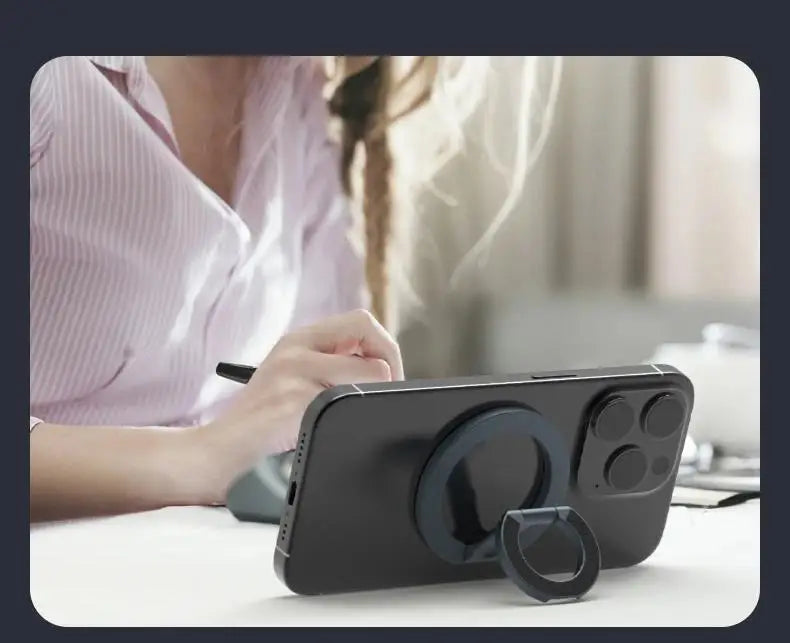 Double Sided Magnetic Phone Ring Holder For IPhone Samsung Foldable Stand For Apple MagSafe Compatible Mobile Phone Accessories