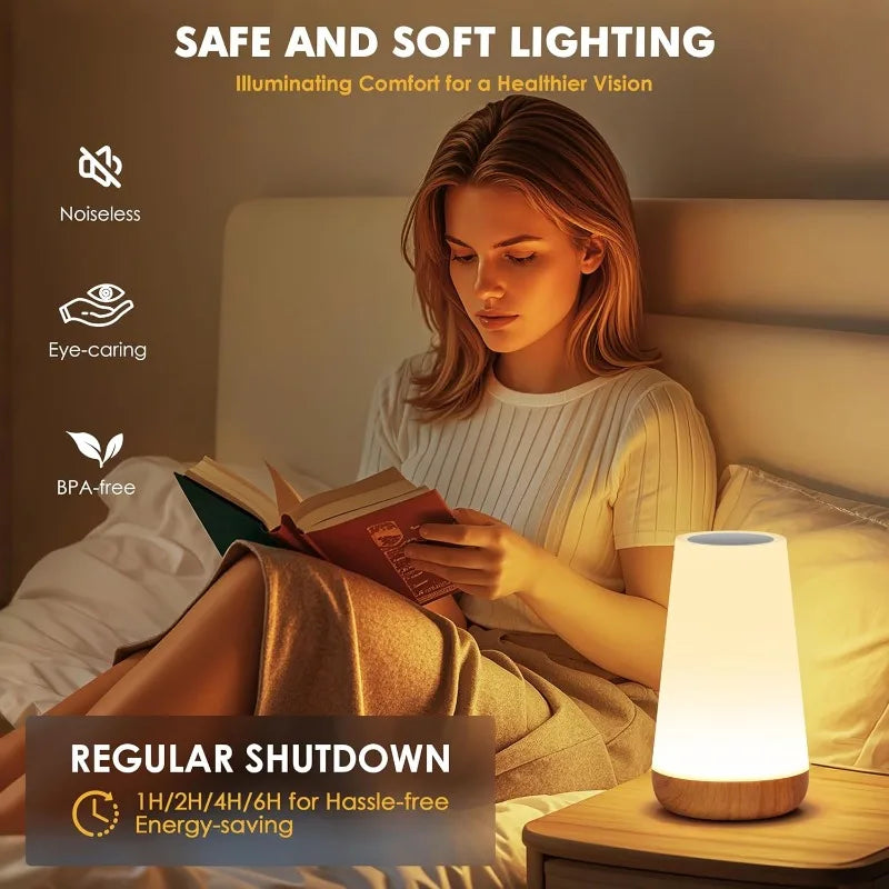 13 Color LED Changing Night Light RGB Remote Control Touch Dimmable Lamp Portable Table Bedside Lamp USB Rechargeable Night Lamp