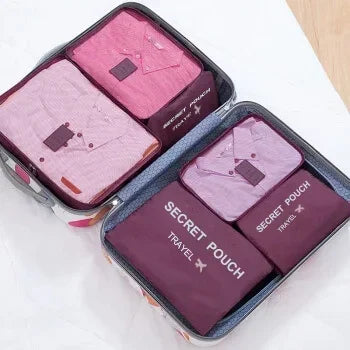 Travel Storage 6 Pcs/Set Pink/Blue/Grey Bag Large Capacity Waterproof Luggage Clothing Underwear Storage Bag Bag With Zipper