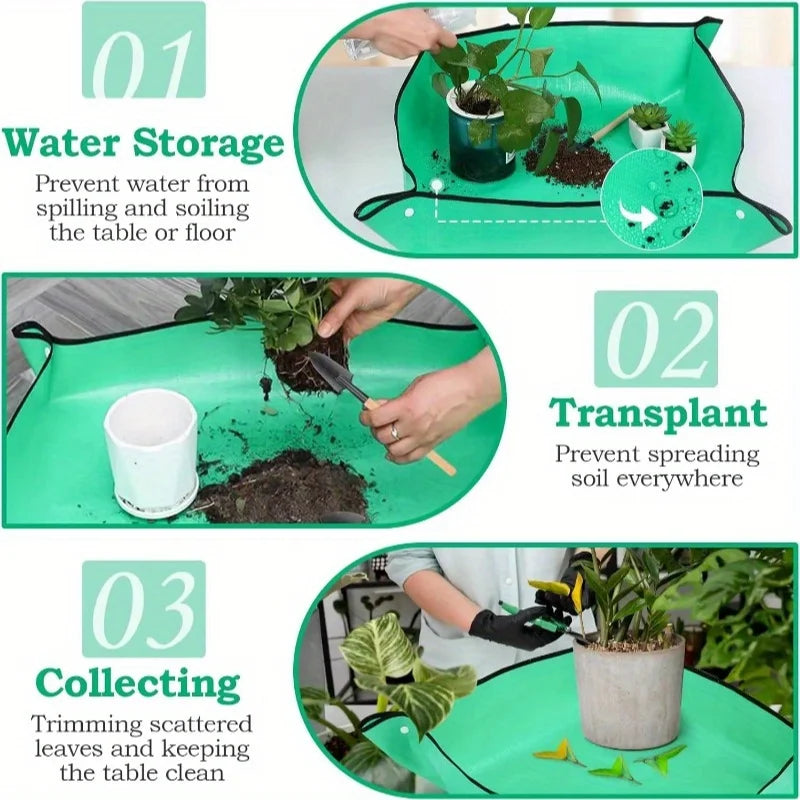 50/66/75/100cm Gardening Mat PE Transplanting Waterproof Square Plants Potting Tray Washable Thicken Foldable Garden Accessories