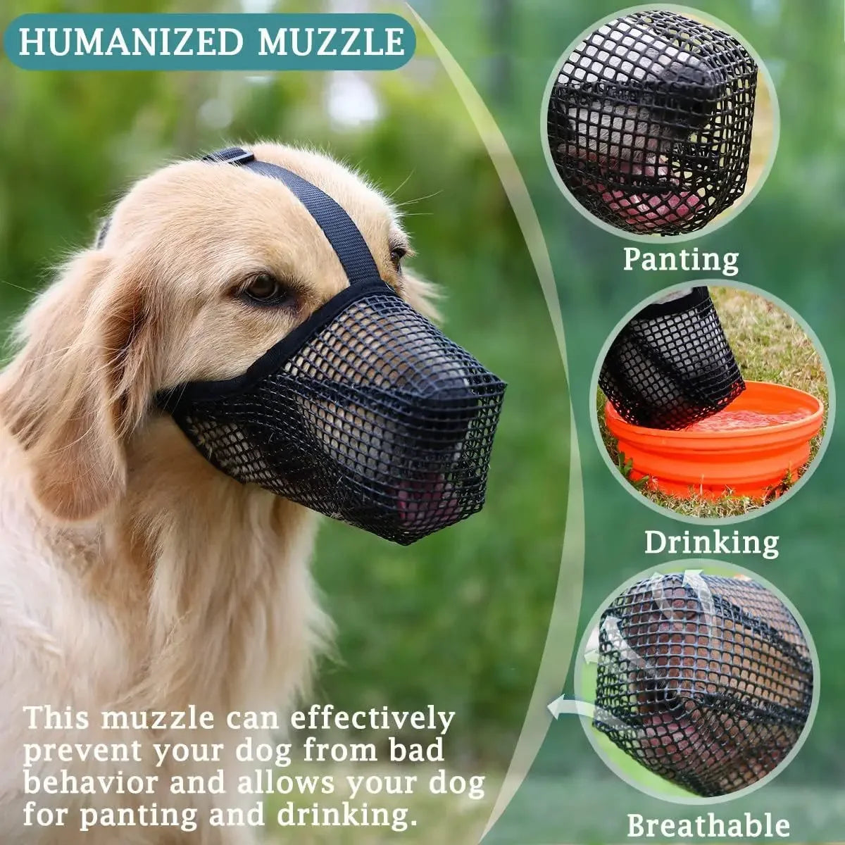 Dog Mouth Cover Anti licking Anti biting Breathable Drinking water Adjustable Dog mouthpiece Dedicated Pet Mouth Cover