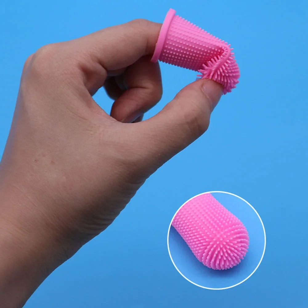 Cat Dog Super Soft Pet Finger Toothbrush Teeth Cleaning Bad Breath Care Nontoxic Silicone Toothbrush Tool Dog Cleaning Supplies