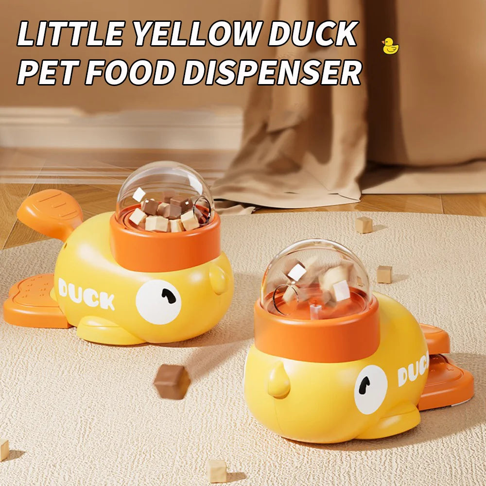 Little Yellow Duck Leakage Pet Toy - Cat Feeding Toy - Self Entertaining And Relaxing Cat Toy - Pet Snacks Freeze-dried Launcher