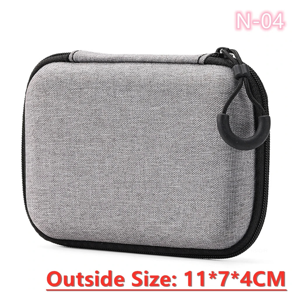 Portable Data Cable Organizer Bag Small EVA Oval Earphone Storage Bags Hard Shell Waterproof Cases Charger U Disk Zipper Pouch