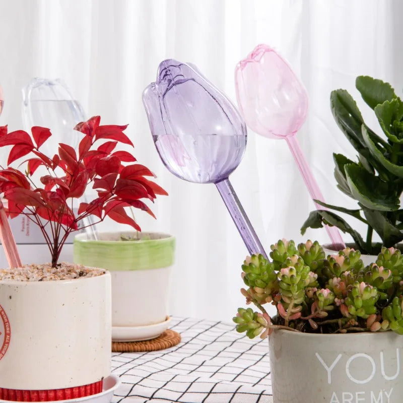 8/1x Tulip-Shaped Watering Globes Effortless Self-Watering Solution for Garden Indoor Outdoor Plants Irrigation of Potted Plants