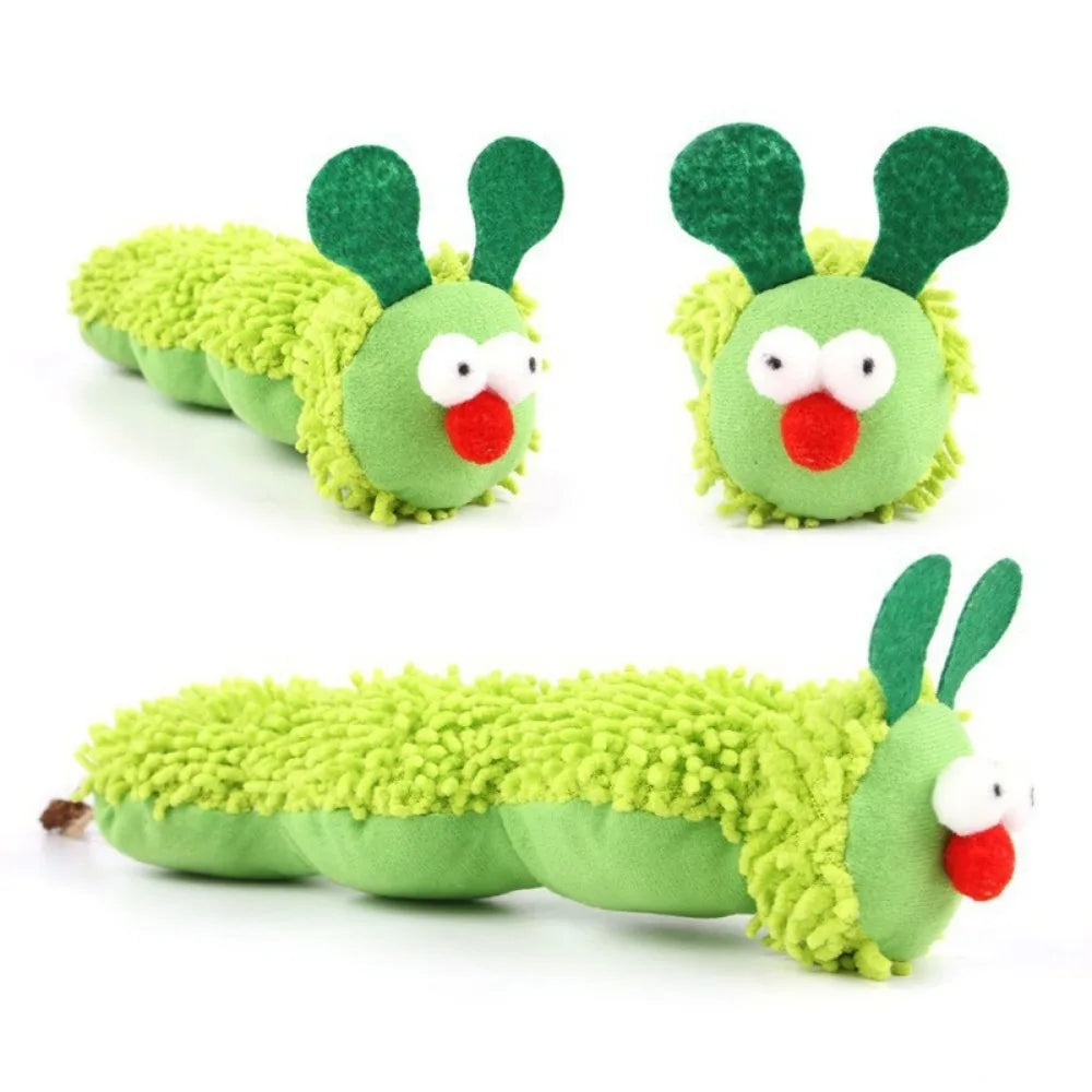 Pet plush toys cat self entertainment toys durable and bite resistant caterpillar plush toys suitable for cats to play at home