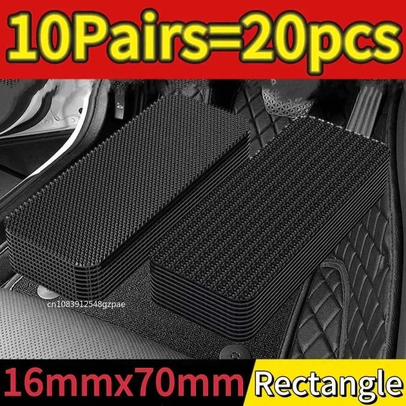 20PCS Strong Carpet Fixing Stickers Double Faced High Adhesive Car Fixed Patches Home Floor Foot Mats Anti Skid Grip Tapes